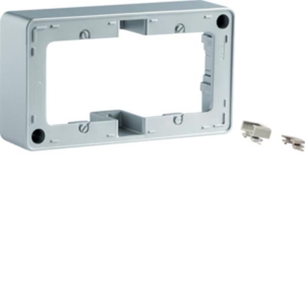 Berker Aufputz-Rahmen 2fach alu samt lackiert Berker Aufputz-Rahmen 2fach alu samt lackiert