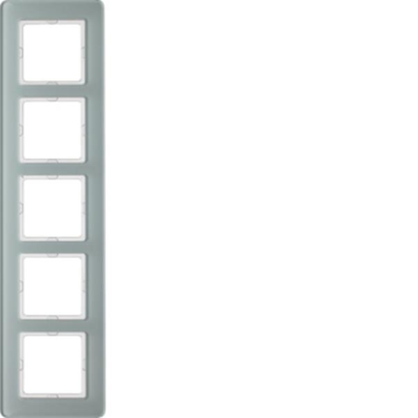 Berker Rahmen 5fach, Q.7, Glas polarweiß Berker Rahmen 5fach, Q.7, Glas polarweiß