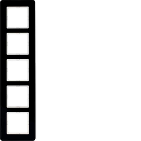 Berker Rahmen 5fach, Q.7, Glas schwarz Berker Rahmen 5fach, Q.7, Glas schwarz