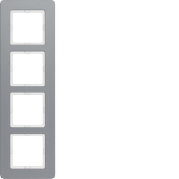 Berker Rahmen 4fach, Q.7, Alu gestrahlt Berker Rahmen 4fach, Q.7, Alu gestrahlt