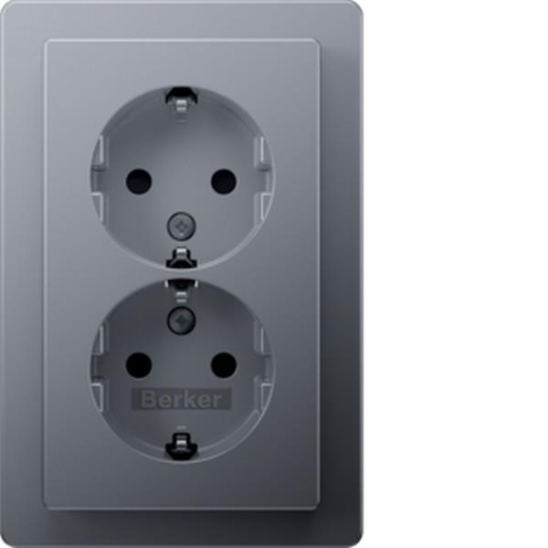 Berker D.std. SCHUKO, Adpl., erh. BS, Q.1, alu Berker D.std. SCHUKO, Adpl., erh. BS, Q.1, alu