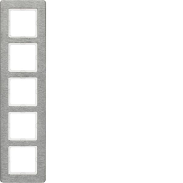 Berker Rahmen 5fach senkrecht, Q.7, Edelstahl