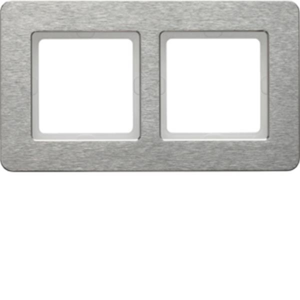 Berker Rahmen 2fach waagerecht, Q.7, Edelstahl