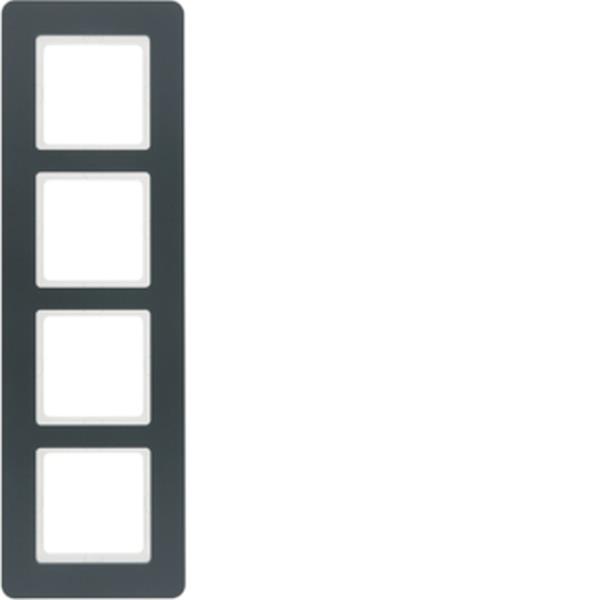Berker Rahmen 4fach, Q.7, anthrazit samt
