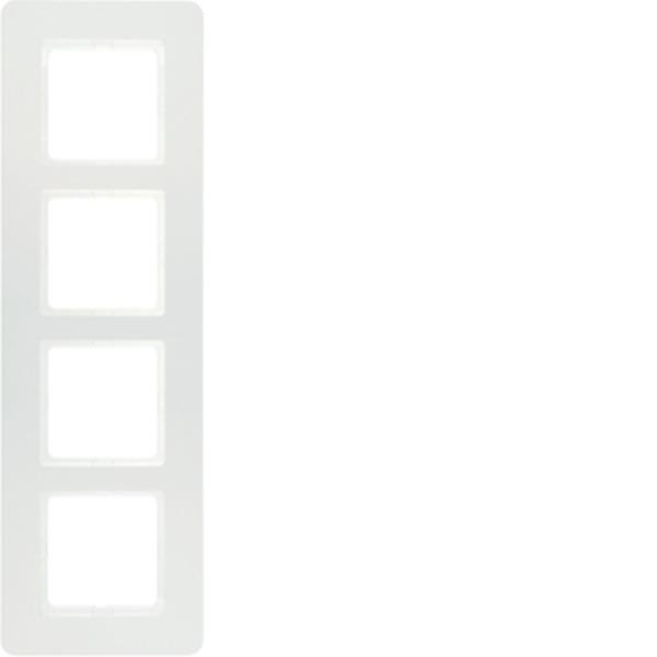 Berker Rahmen 4fach, Q.7, polarweiß samt