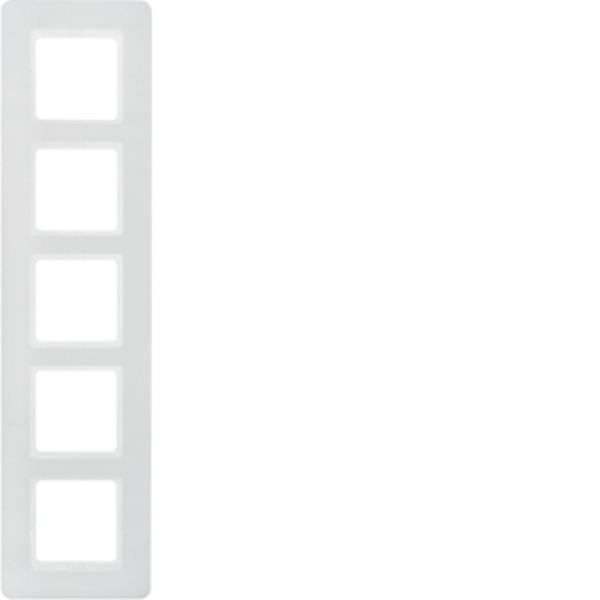 Berker Rahmen 5fach, Q.7, polarweiß samt