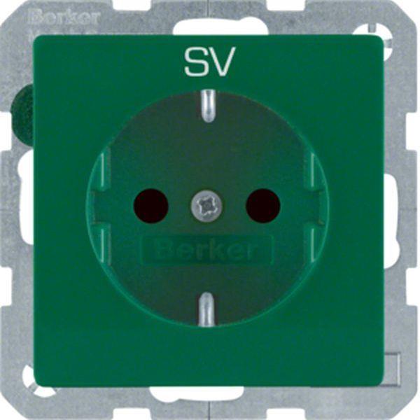 Berker Steckdose SCHUKO mit EHBS Q.x grün samt