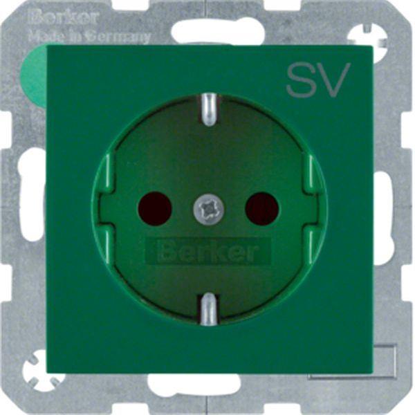Berker Steckd. SCHUKO m EHBS S.1/B.x grün glzd