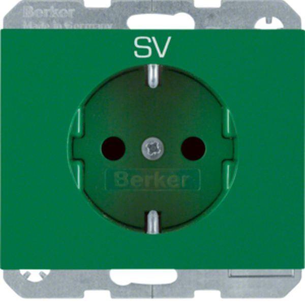 Berker Steckdose SCHUKO mit EHBS K.x grün