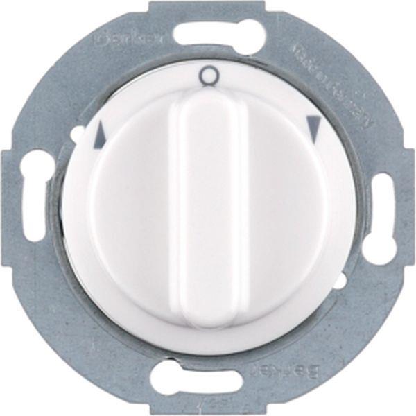 Berker Jalousie-Drehschalter 1p, Zentralstück, Drehknopf, 1930/Glas, polarweiß g