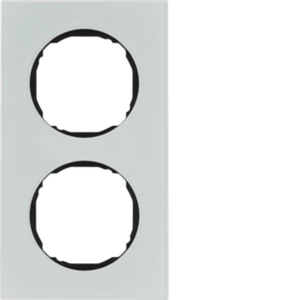 Berker Rahmen 2fach, flach, R.8, Glas polarweiß