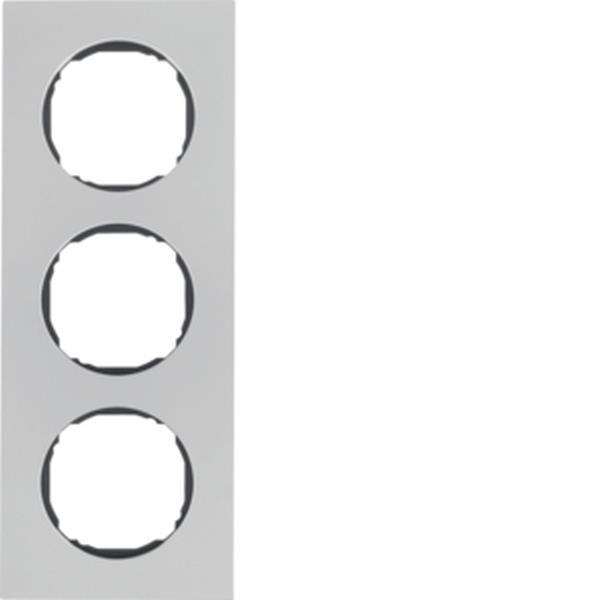 Berker Rahmen 3fach, flach, R.8, Edelstahl