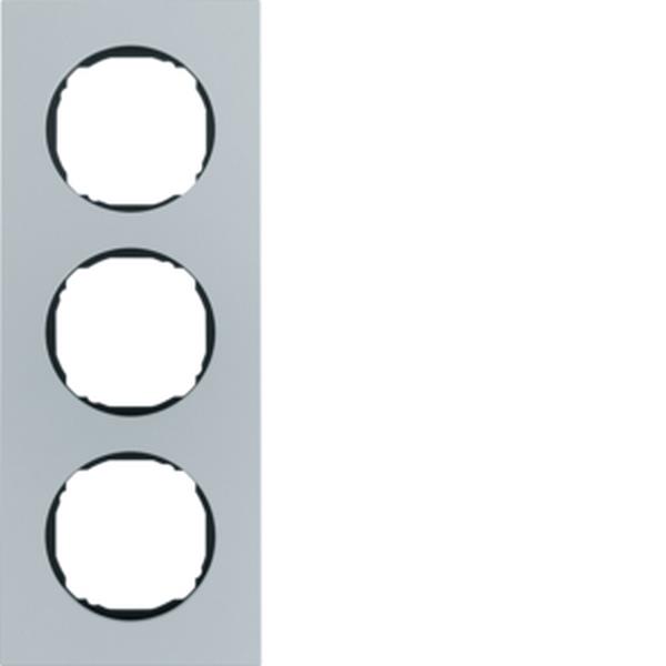 Berker Rahmen 3fach, flach, R.8, Aluminium