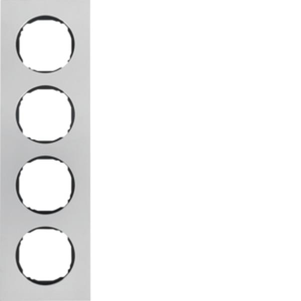 Berker Rahmen 4fach, flach, R.8, Edelstahl