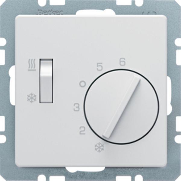 Berker Berker Temperaturregler, Wechsler mit Schalter Heizen/Kühlen, Q.x, polarw