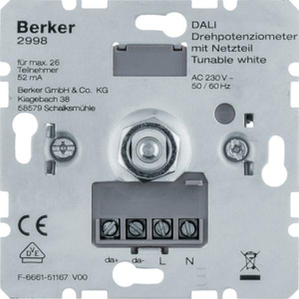 Berker DALI Drehpotenziometer Tunable white mit Netzteil, Softrastung, Lichtsteu