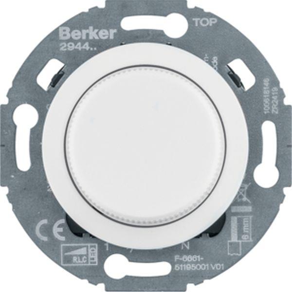 Berker Universal-Drehdimmer mit Zentralstück (R, L, C, LED), Serie 1930/Glas, pw