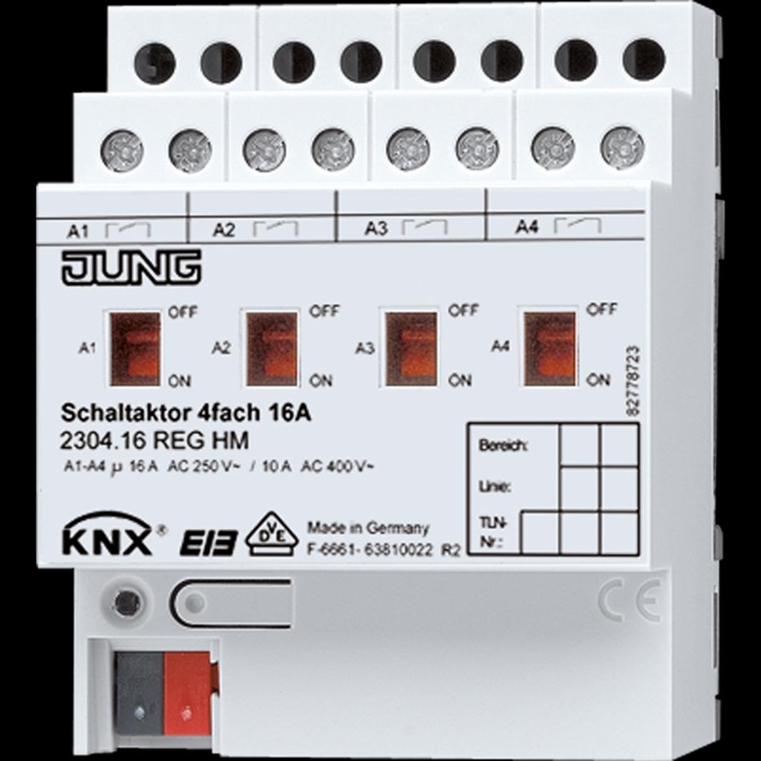 Jung KNX Schaltaktor 4fach, REG, 4 TE