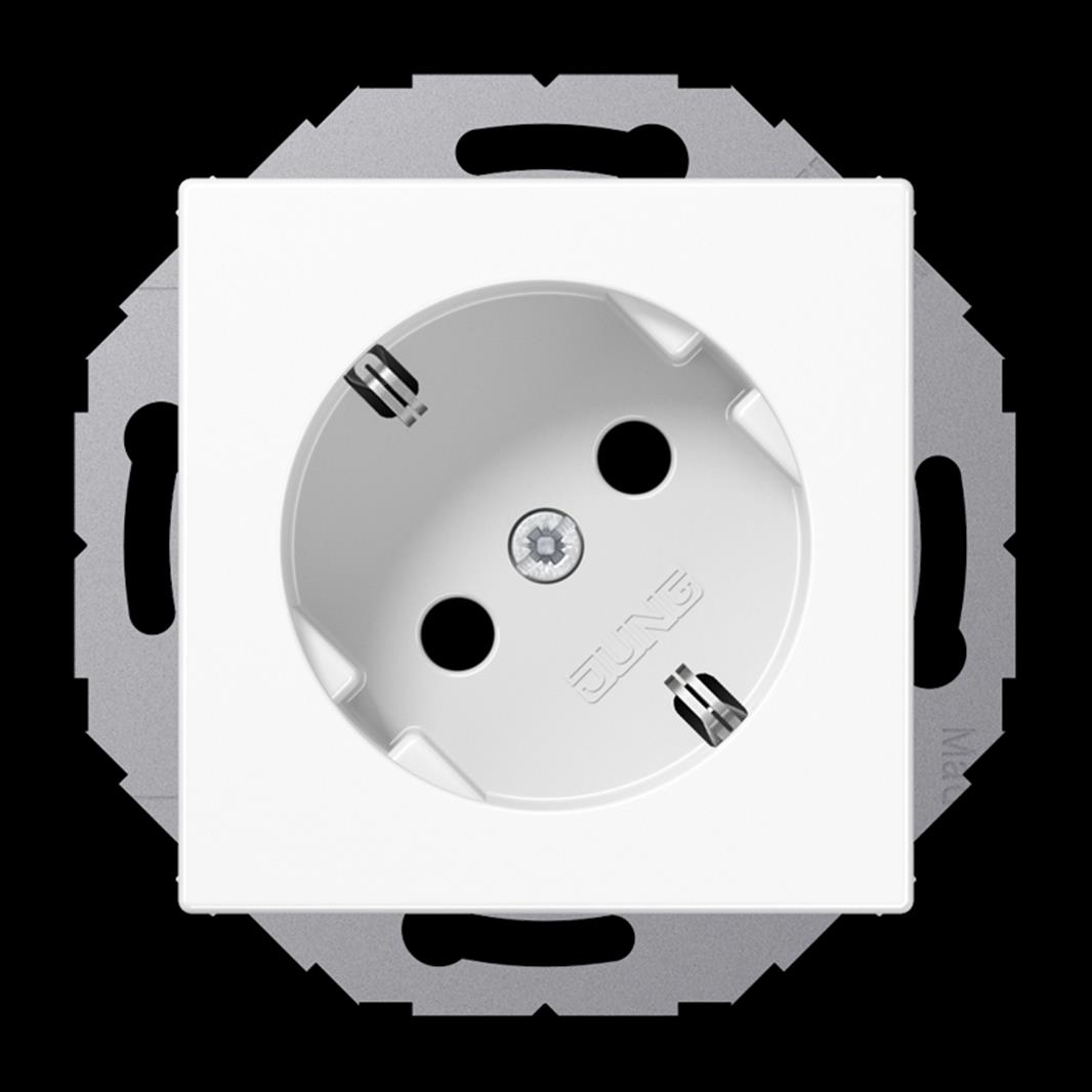 Jung SCHUKO®-Steckdose 45°, 16 A 250 V ~, Duroplast, Serie AS/A, alpinweiß
