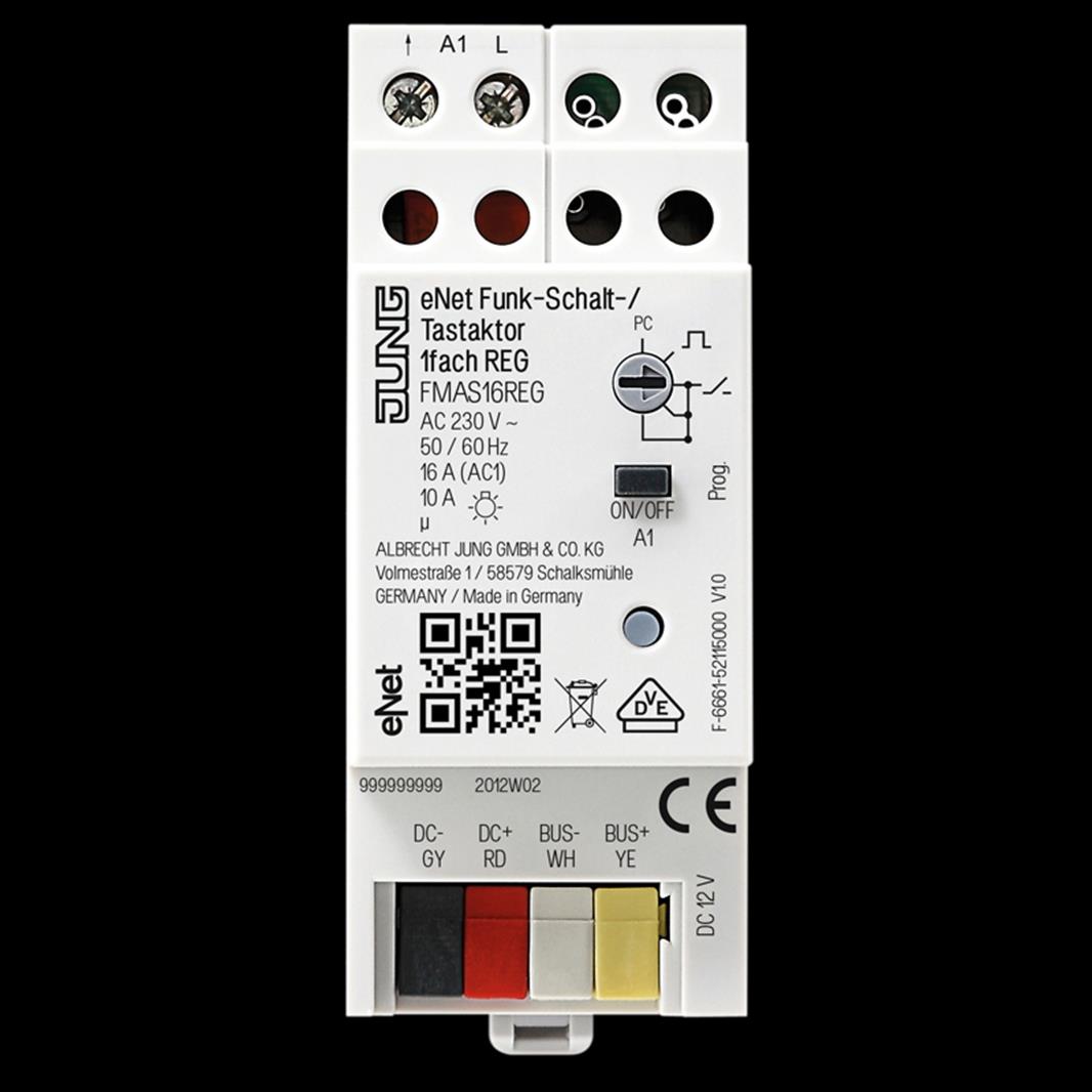 Jung eNet Funk-Schalt-/Tastaktor 1fach, REG, 2 TE