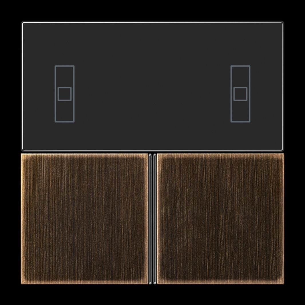 Jung Tastensatz, F40 Raumcontroller, Serie LS, Messing antik