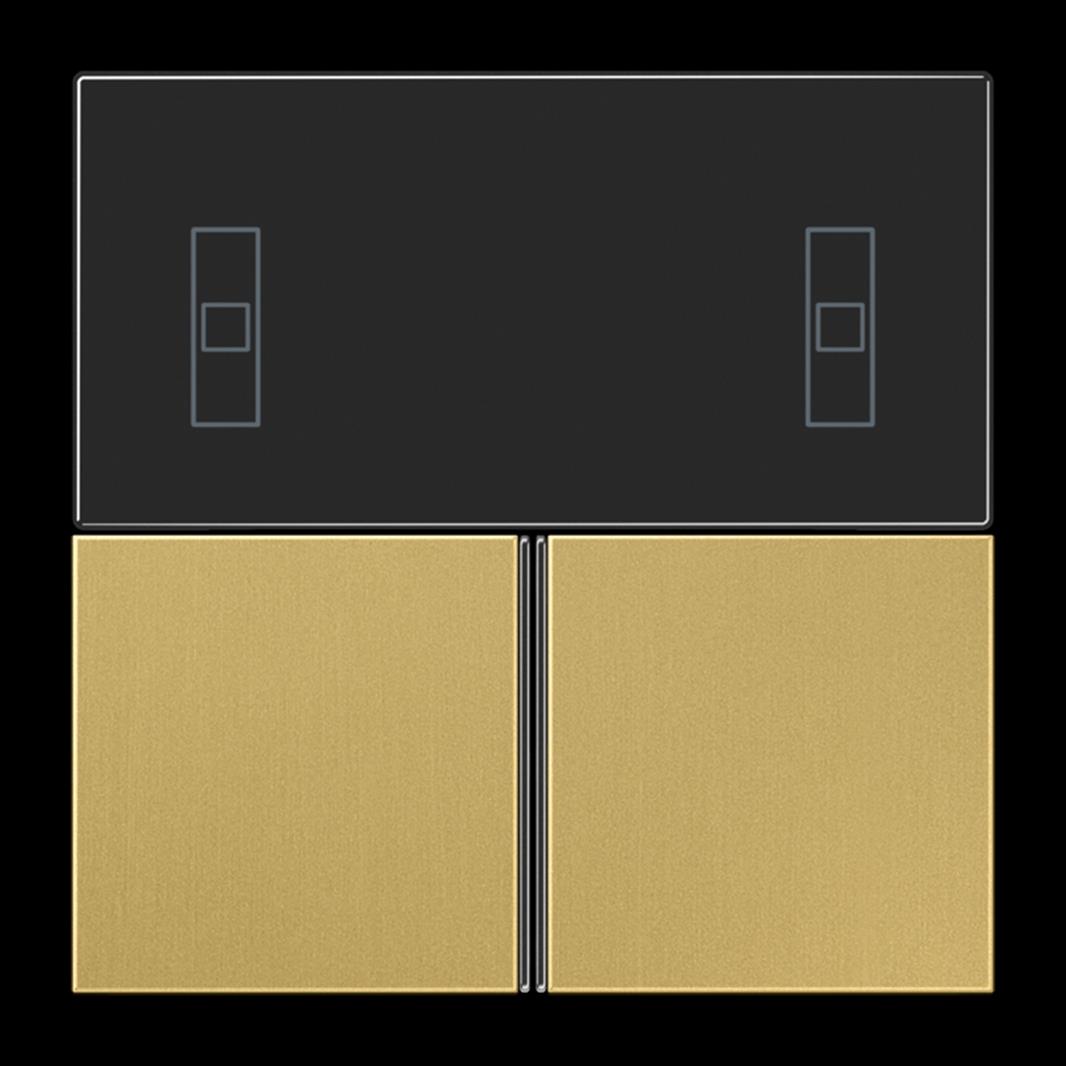 Jung Tastensatz, F40 Raumcontroller, Serie LS, Messing classic