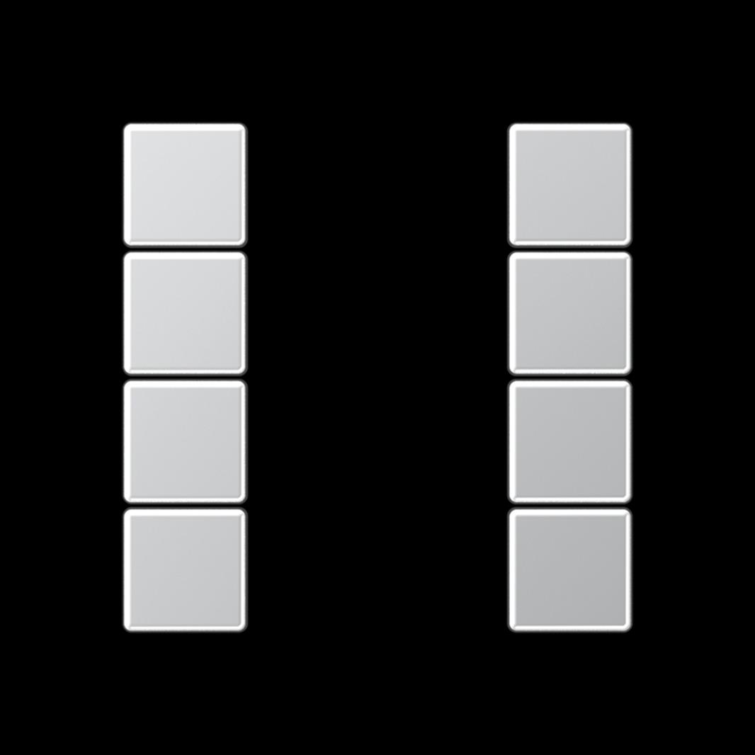 Jung Tastensatz, F50, Thermoplast lackiert, Serie A, aluminium