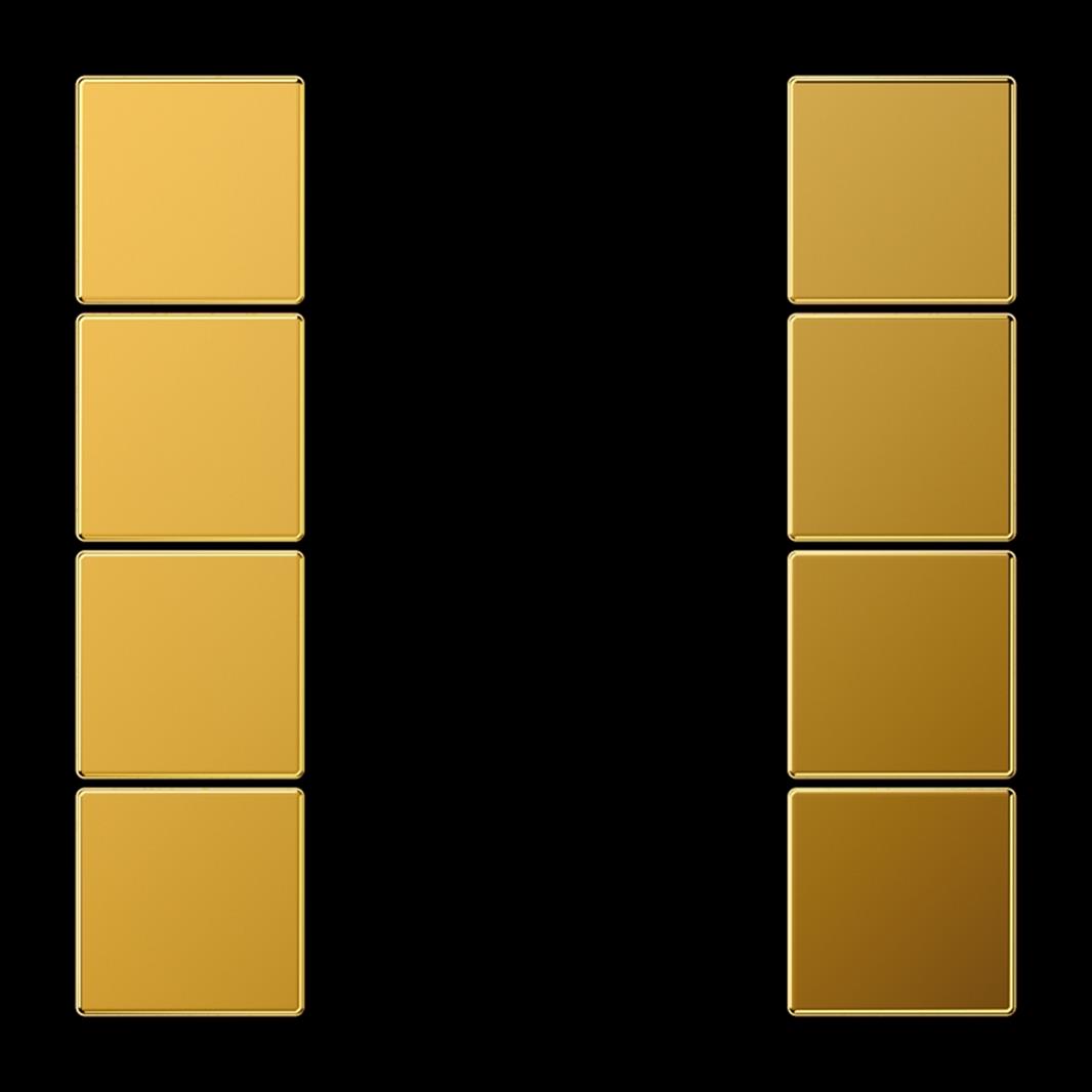 Jung Tastensatz, F50, Metall mit echter Goldauflage, Serie LS, vergoldet