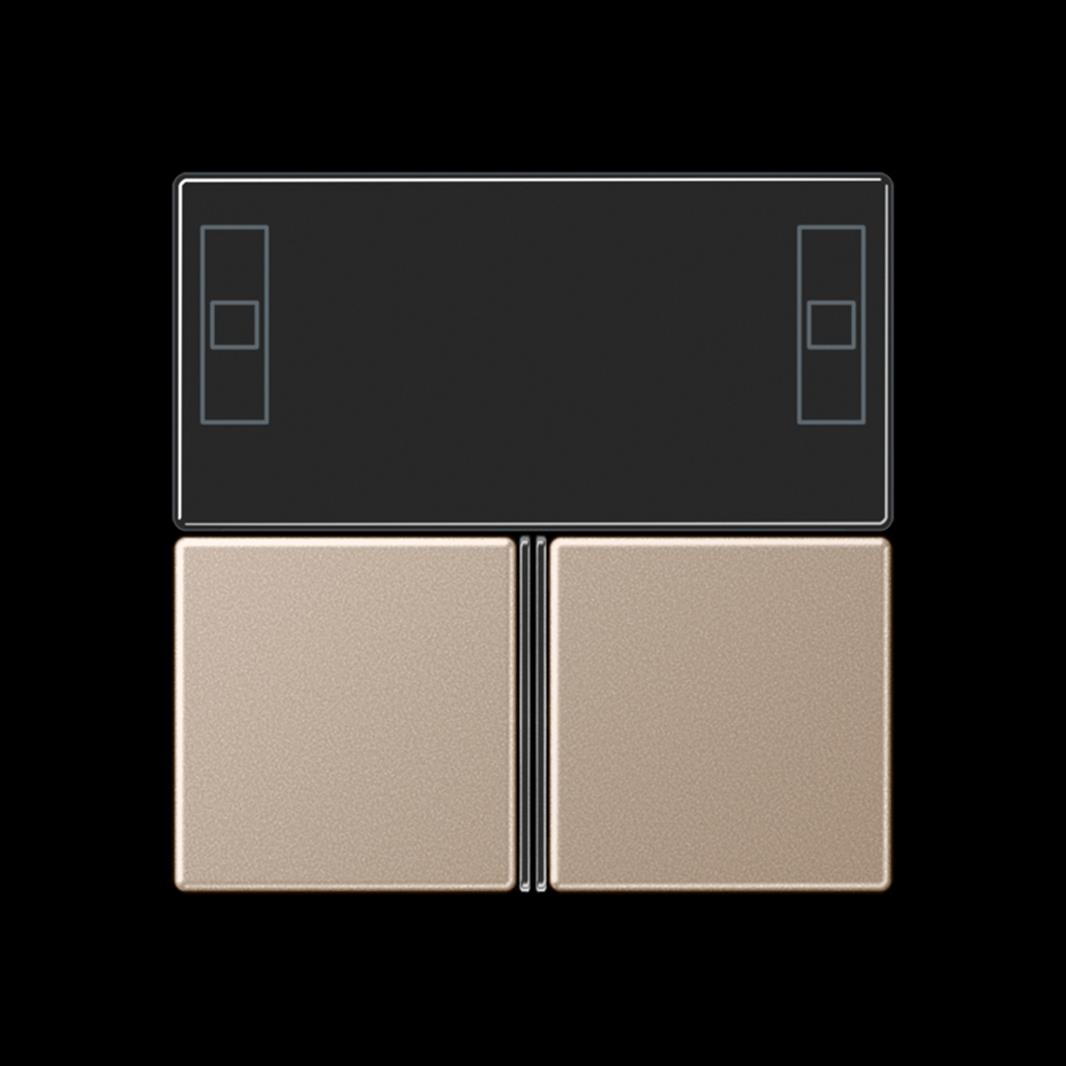 Jung Tastensatz, F40 Raumcontroller, Thermoplast lackiert, Serie A, champagner