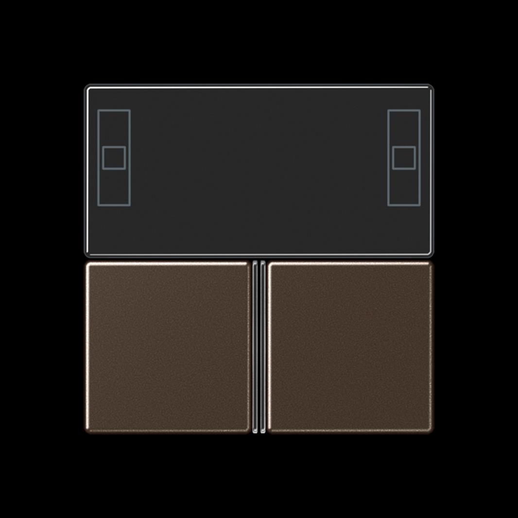 Jung Tastensatz, F40 Raumcontroller, Thermoplast lackiert, Serie A, mokka