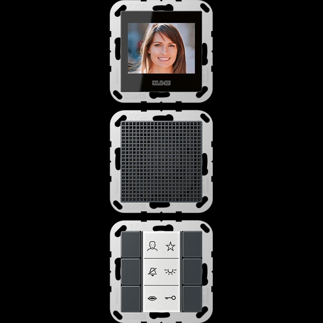 Jung Video-Innenstation 2,2’’ 1fach, Thermoplast lackiert, Serie AS/A, anthrazit