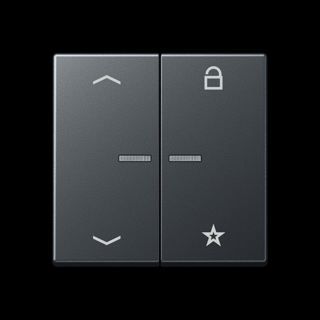 Jung eNet Taster Universal 1fach, mit Pfeilsymbolen, mit Lichtleiter, Thermoplas