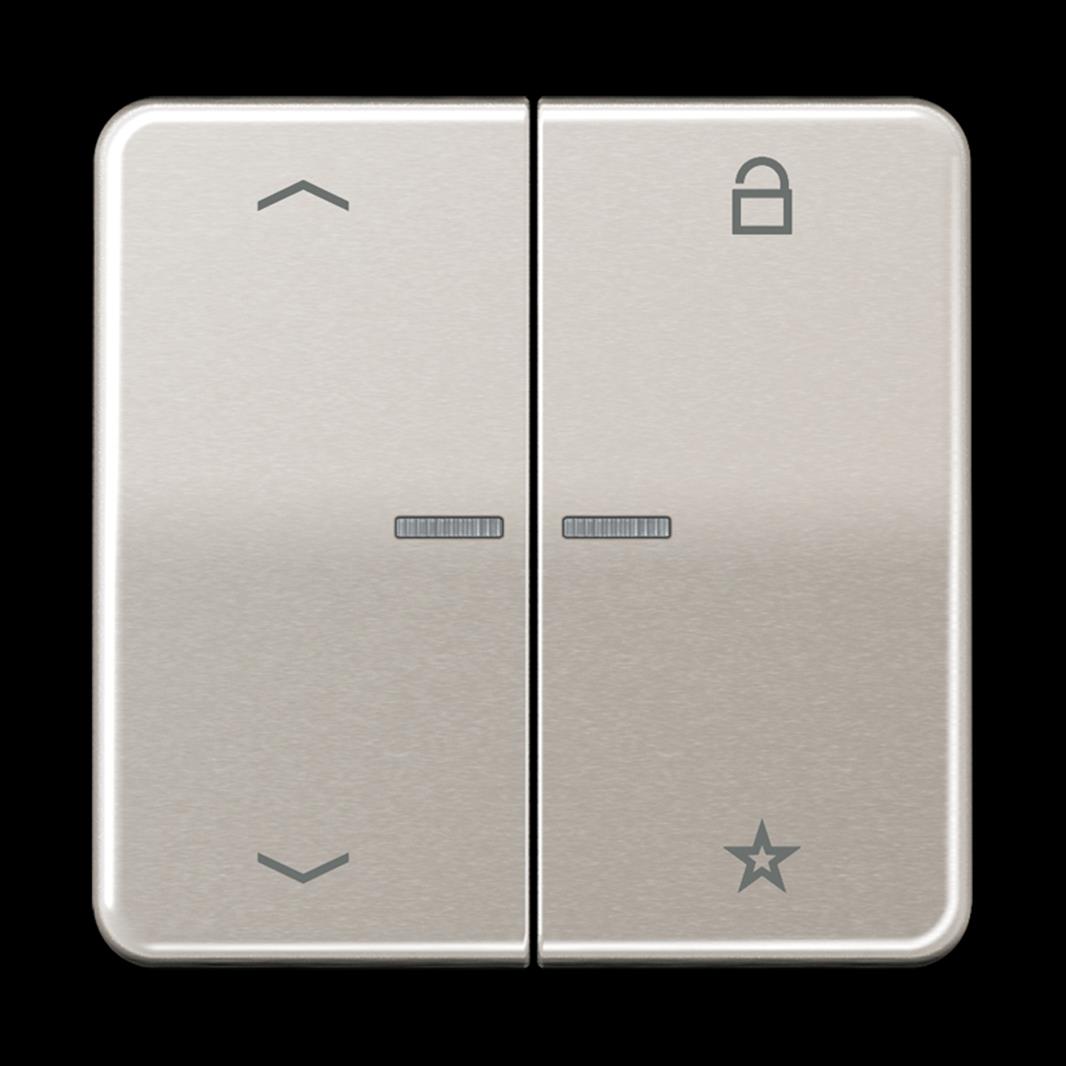 Jung eNet Taster Universal 1fach, mit Pfeilsymbolen, mit Lichtleiter, Aluminium