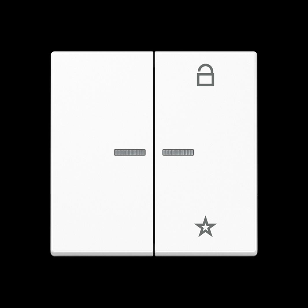 Jung eNet Taster Universal 1fach, mit Lichtleiter, Duroplast, Serie A, alpinweiß