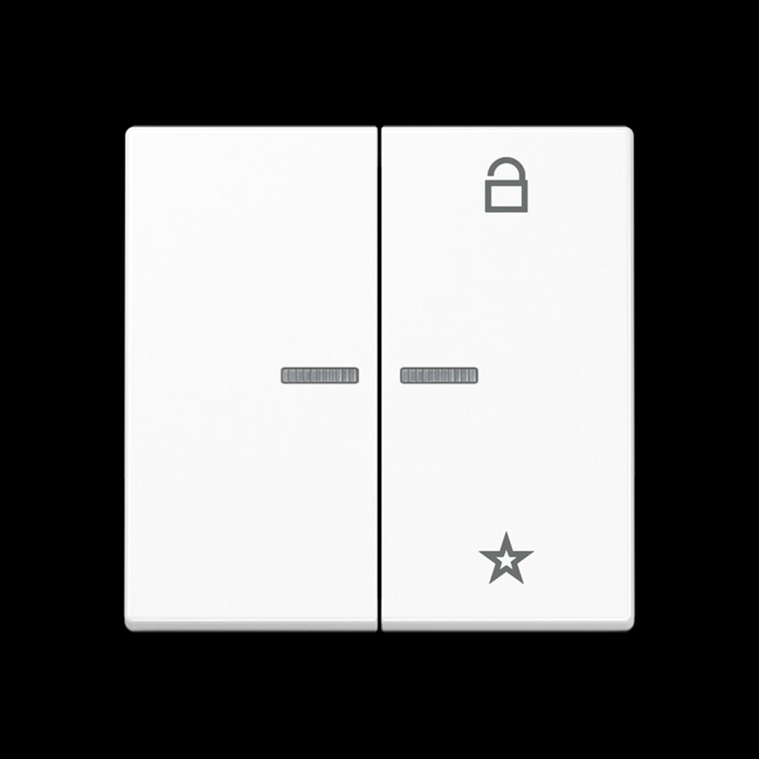 Jung eNet Taster Universal 1fach, mit Lichtleiter, Thermoplast, Serie A, alpinwe