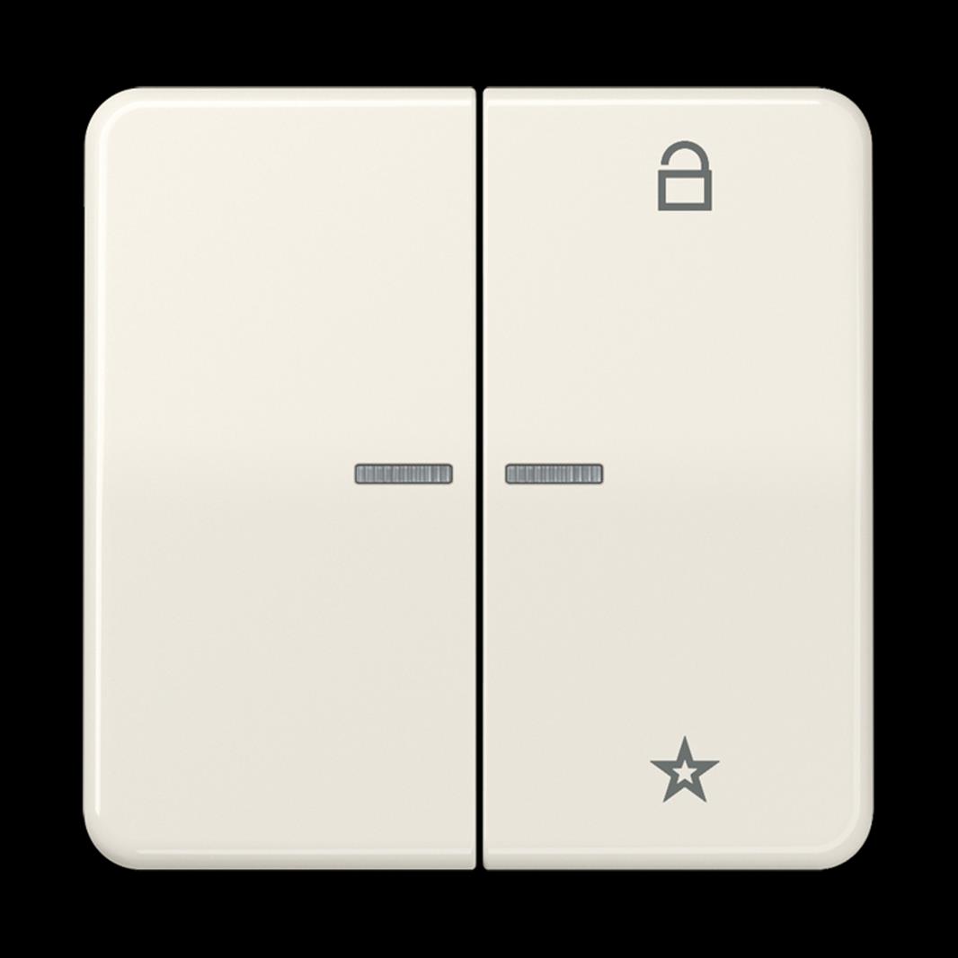 Jung eNet Taster Universal 1fach, mit Lichtleiter, Duroplast, Serie CD, weiß