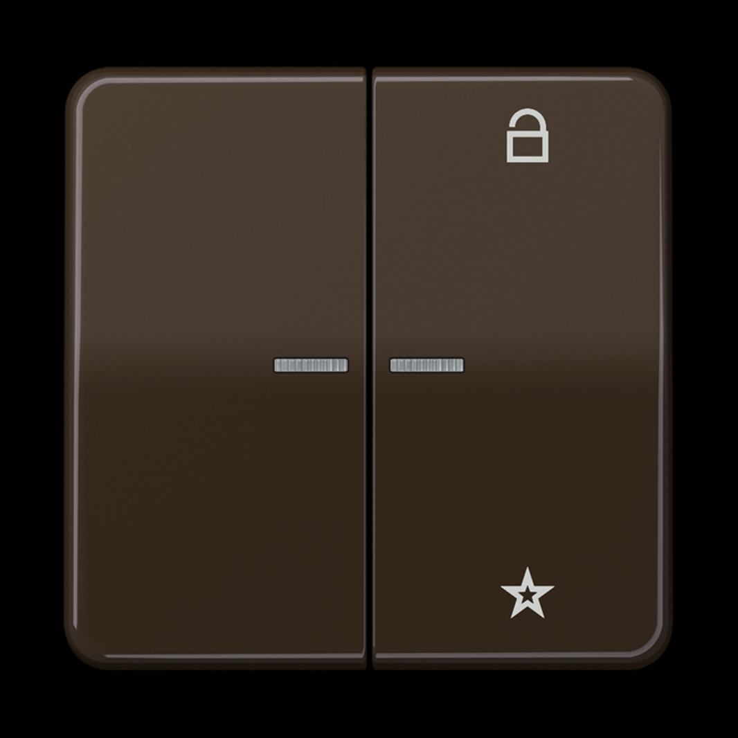 Jung eNet Taster Universal 1fach, mit Lichtleiter, Duroplast, Serie CD, braun