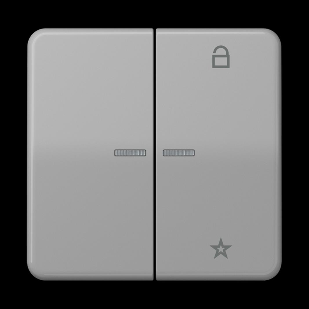 Jung eNet Taster Universal 1fach, mit Lichtleiter, Duroplast, Serie CD, grau