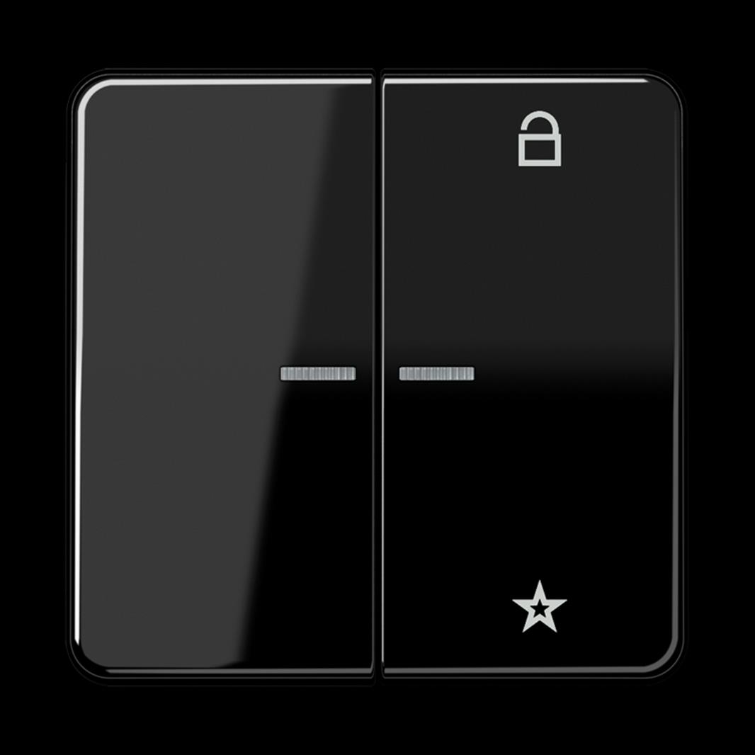 Jung eNet Taster Universal 1fach, mit Lichtleiter, Duroplast, Serie CD, schwarz