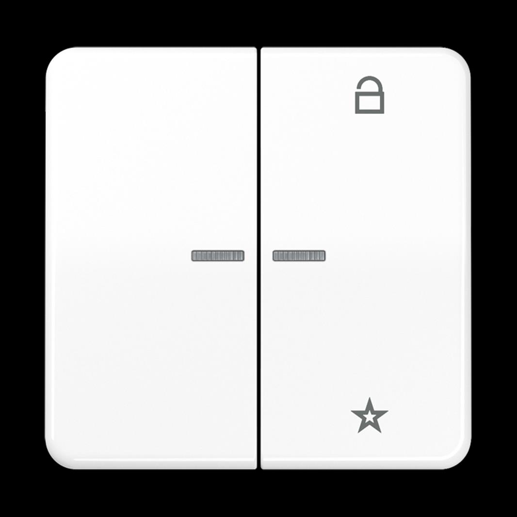 Jung eNet Taster Universal 1fach, mit Lichtleiter, Duroplast, Serie CD, alpinwei