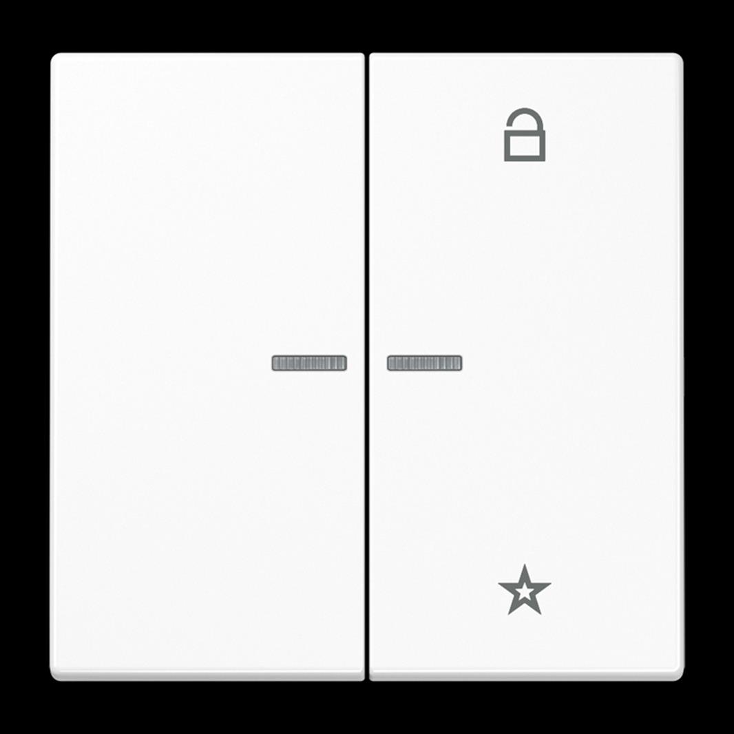 Jung eNet Taster Universal 1fach, mit Lichtleiter, Duroplast, Serie LS, alpinwei