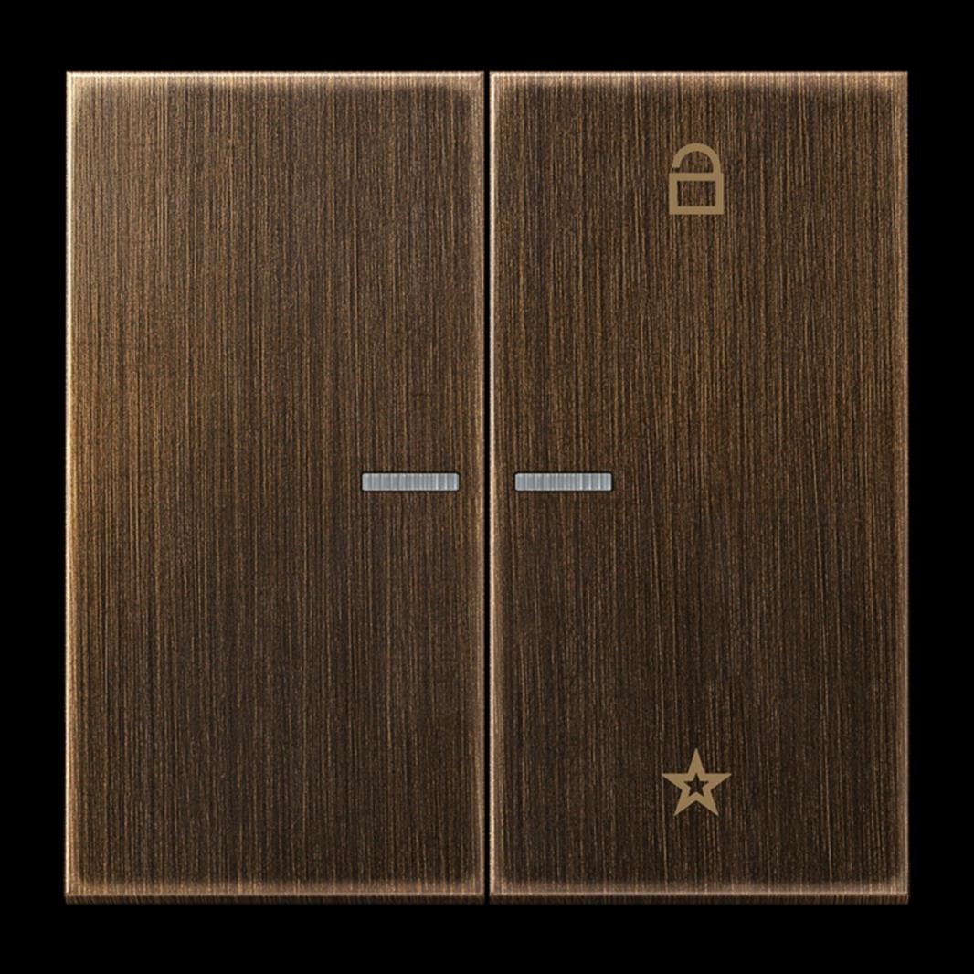 Jung eNet Taster Universal 1fach, mit Lichtleiter, Serie LS, Messing antik