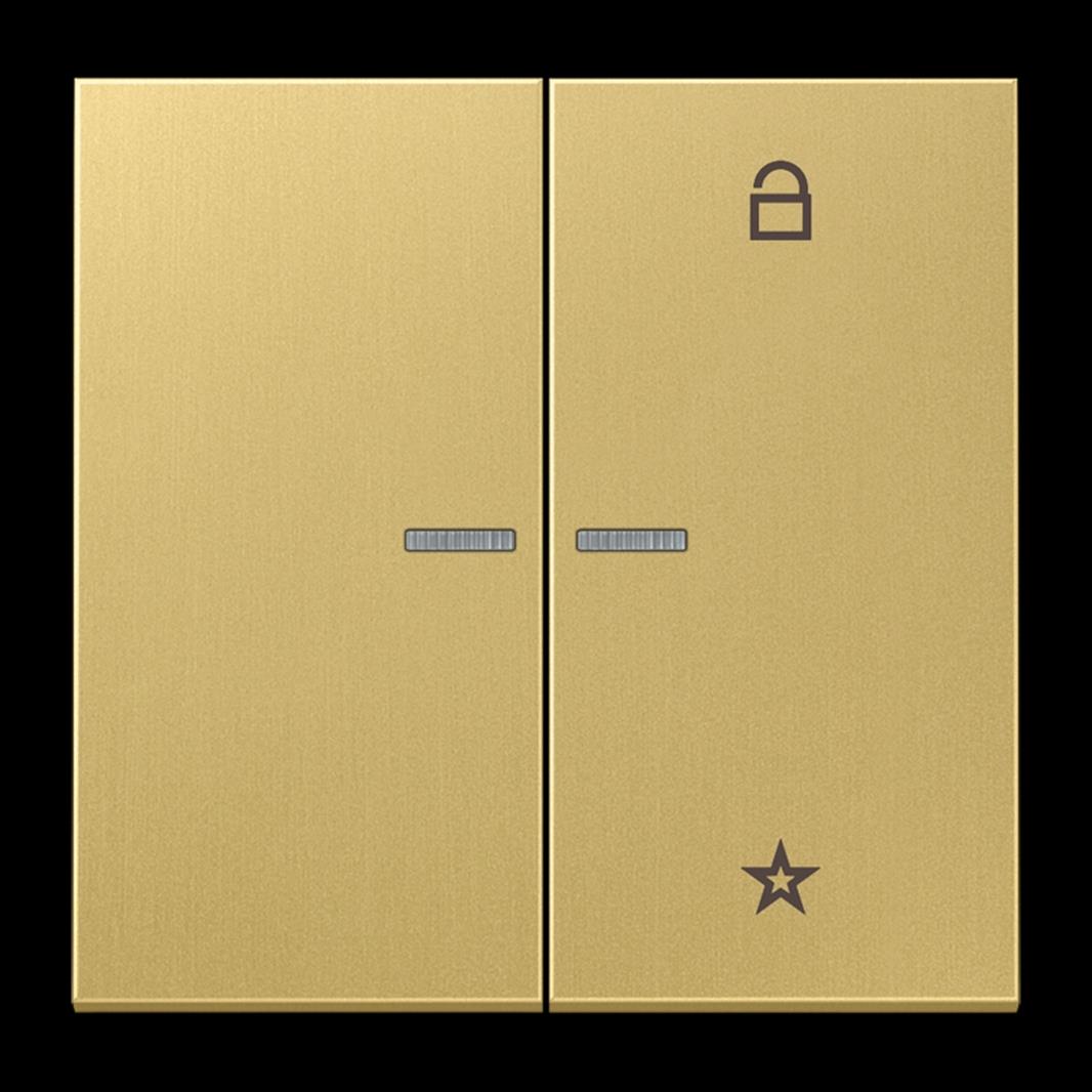 Jung eNet Taster Universal 1fach, mit Lichtleiter, Serie LS, Messing classic