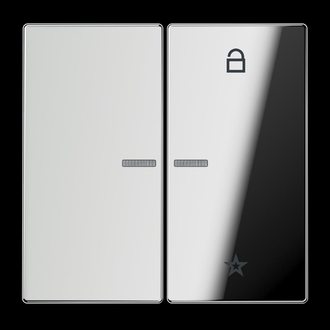 Jung eNet Taster Universal 1fach, mit Lichtleiter, Serie LS, glanzchrom