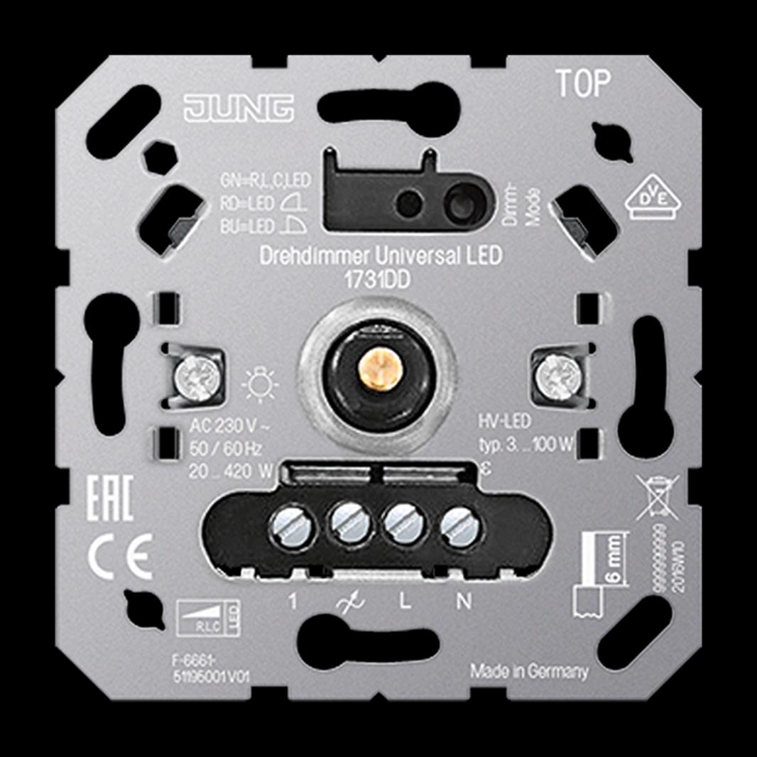 Jung Drehdimmer Universal LED, mit Nebenstelleneingang