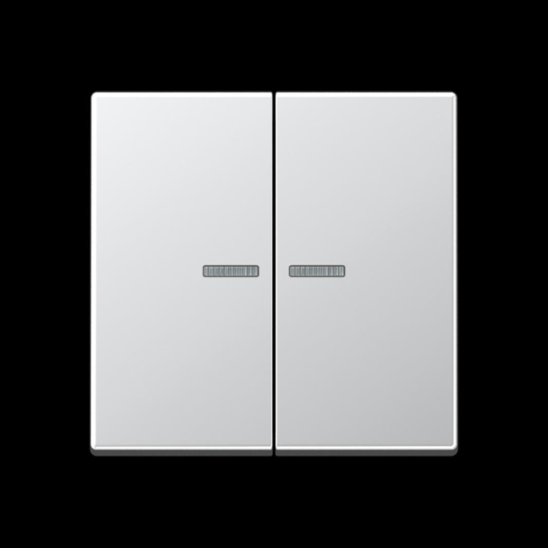 Jung KNX RF Taster, 2fach, Secure, Duroplast lackiert, Serie A, aluminium