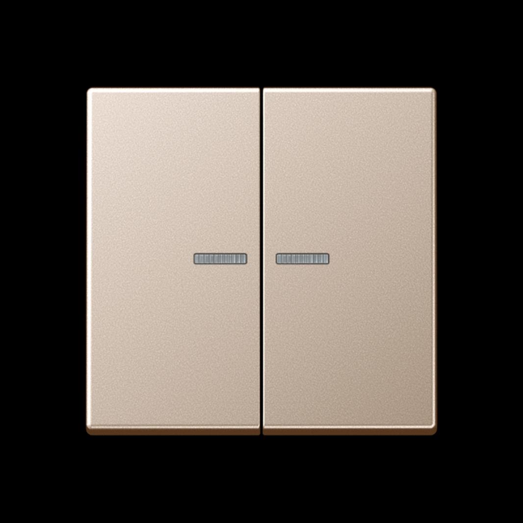 Jung KNX RF Taster, 2fach, Secure, Duroplast lackiert, Serie A, champagner