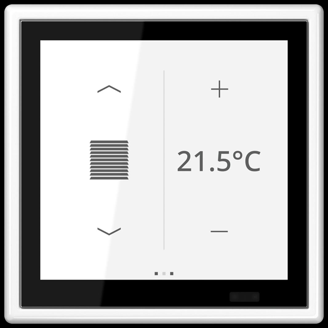 KNX Raumcontroller LS TOUCH mit Rahmen LS 990 , Serie LS, alpinweiß