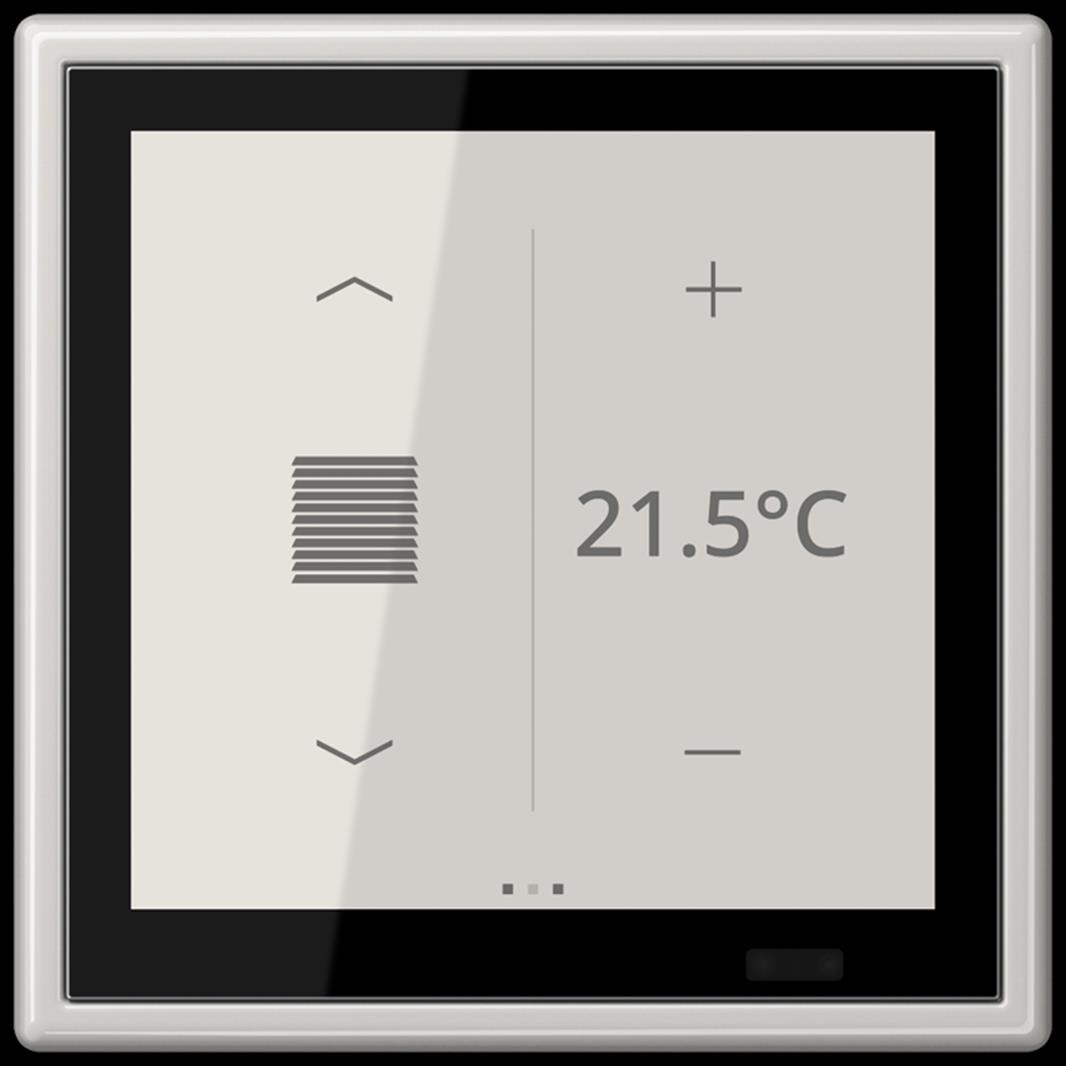 KNX Raumcontroller LS TOUCH mit Rahmen LS 990 , Serie LS, lichtgrau