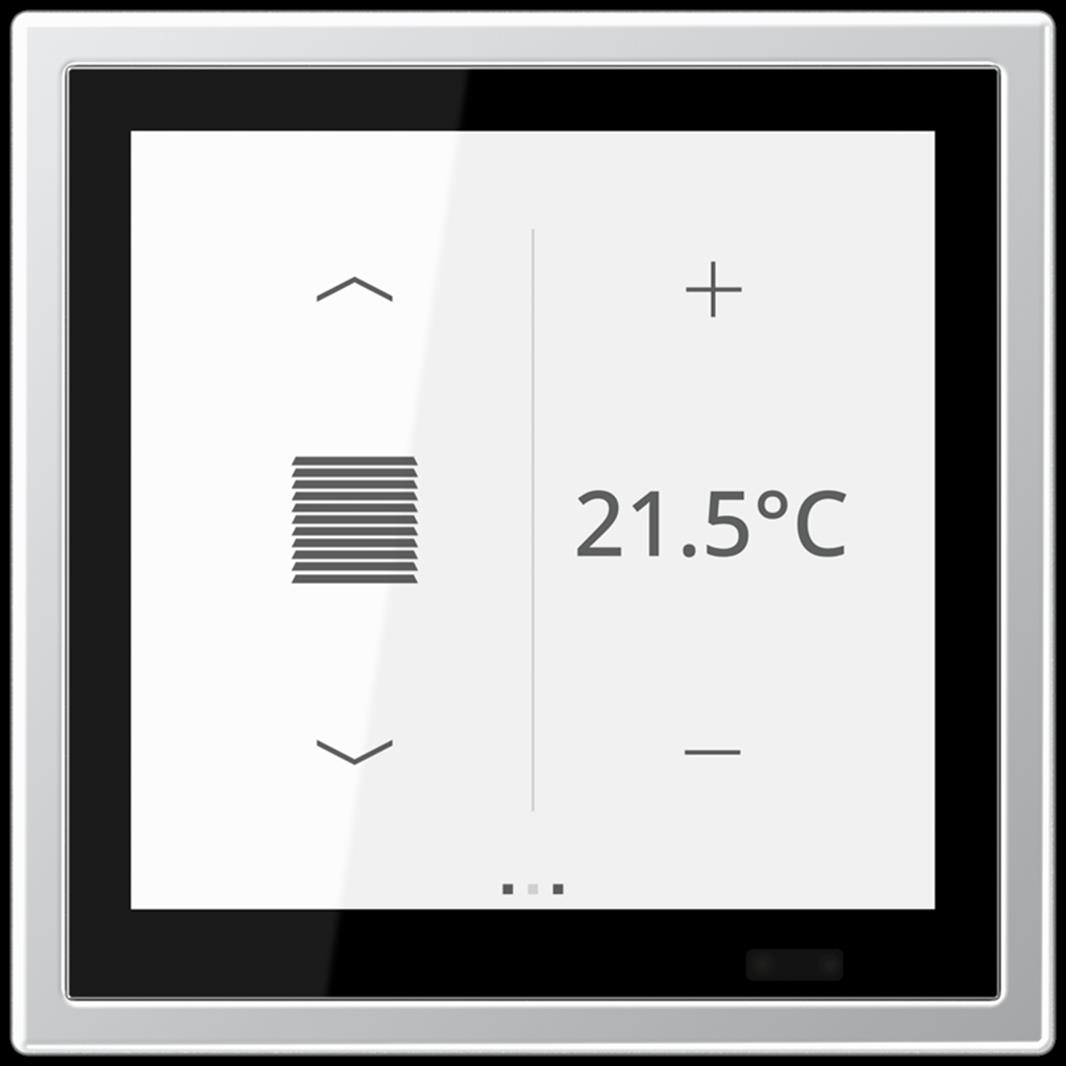 Jung KNX Raumcontroller LS TOUCH mit Rahmen LS 990, Serie LS, Aluminium